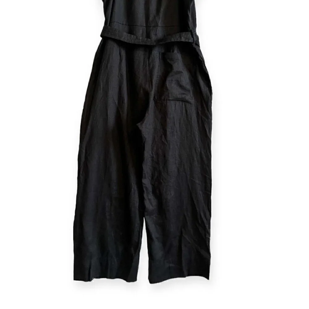 Everlane The Linen Jumpsuit in Black, Size 8 , NWT